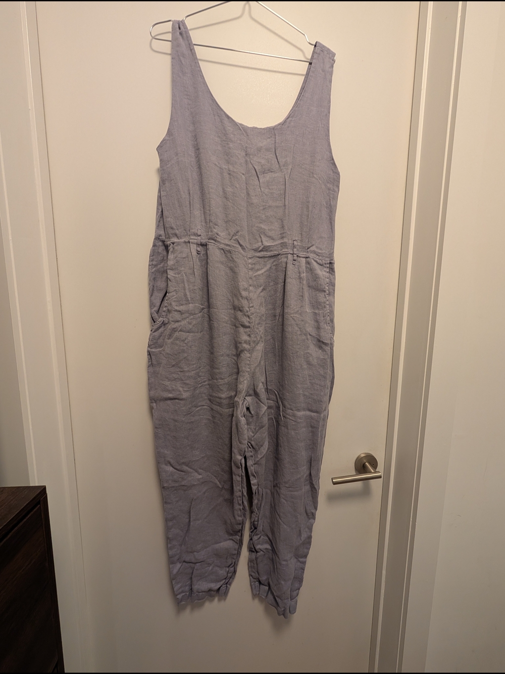 Light Lavender Sleeveless Linen Jumpsuit